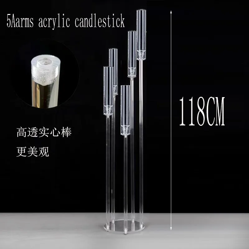 Wholesale 118cm Tall Clear Acrylic Candle Holders Wedding Centerpiece