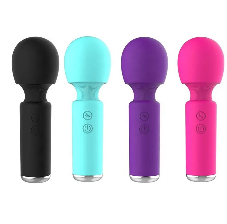 Super Soft Powerful Curved Massage Wand Rechargeable AV Wand Massager Vibrator Sex Toy 10 Speed Mini Wand Massager for Women