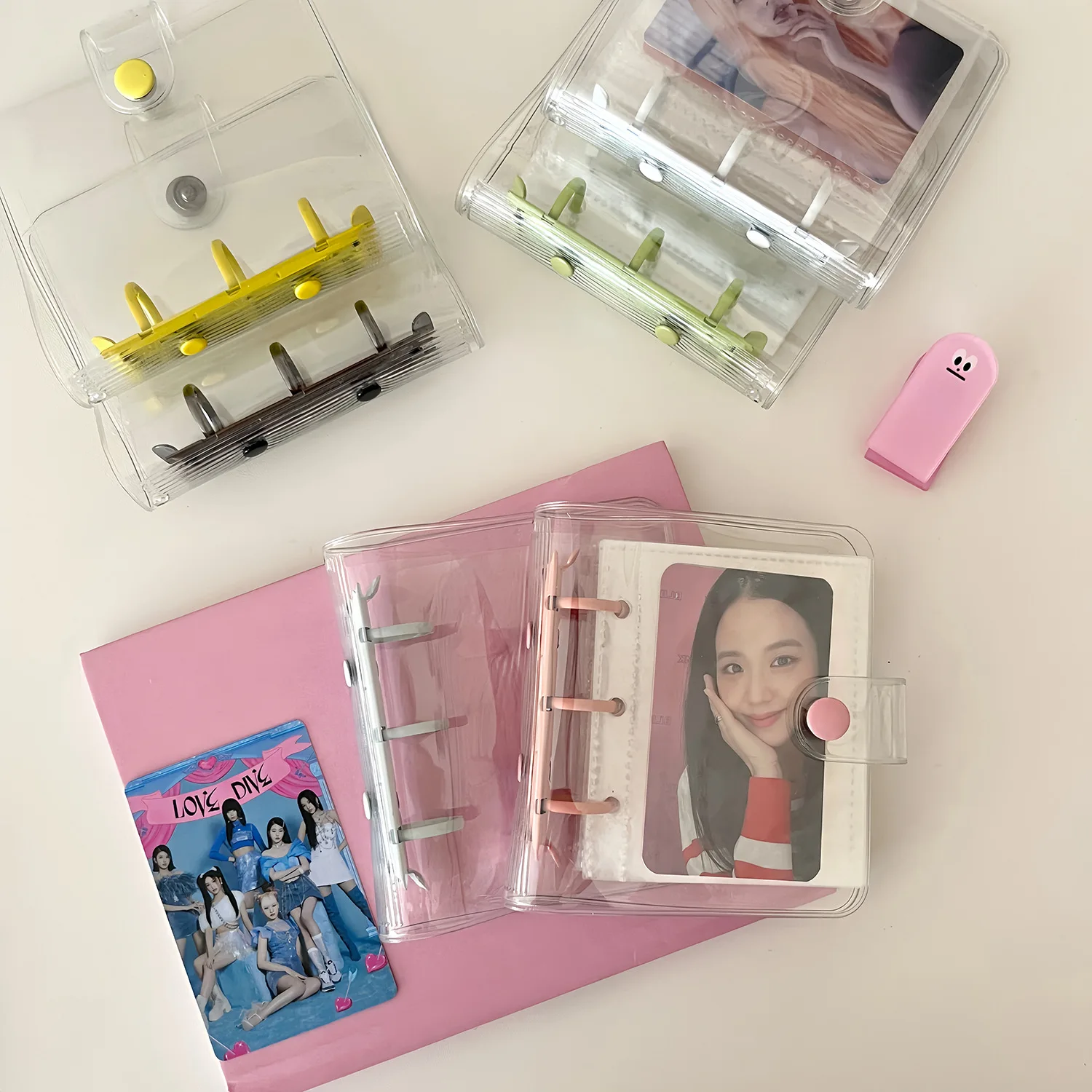 Mini Binder Photos Card Holder A8 Size Transparent PVC