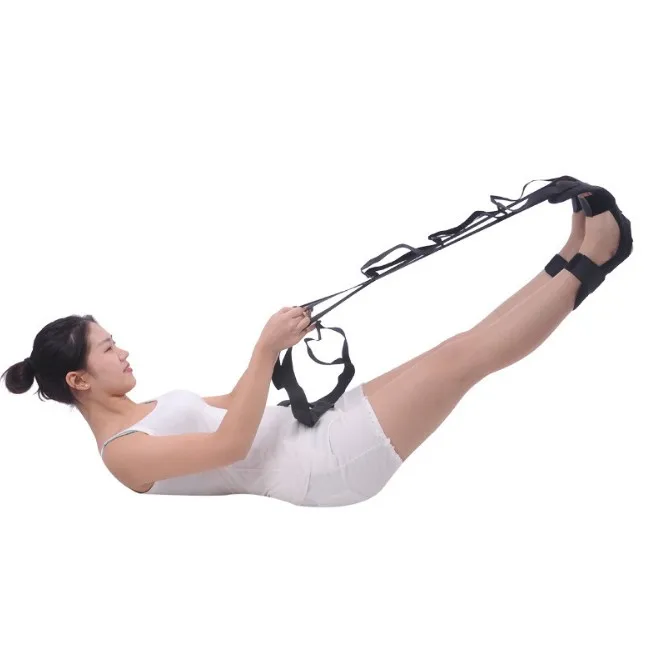 hamstring stretch with handling loops stretch band plantar