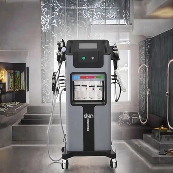 8 in 1 Hydrodermabrasion Facial Cleaning Aqua Machine Hydrofacial Dermabrasion Beauty Machine with H2O2 Featuring US & EU Plugs