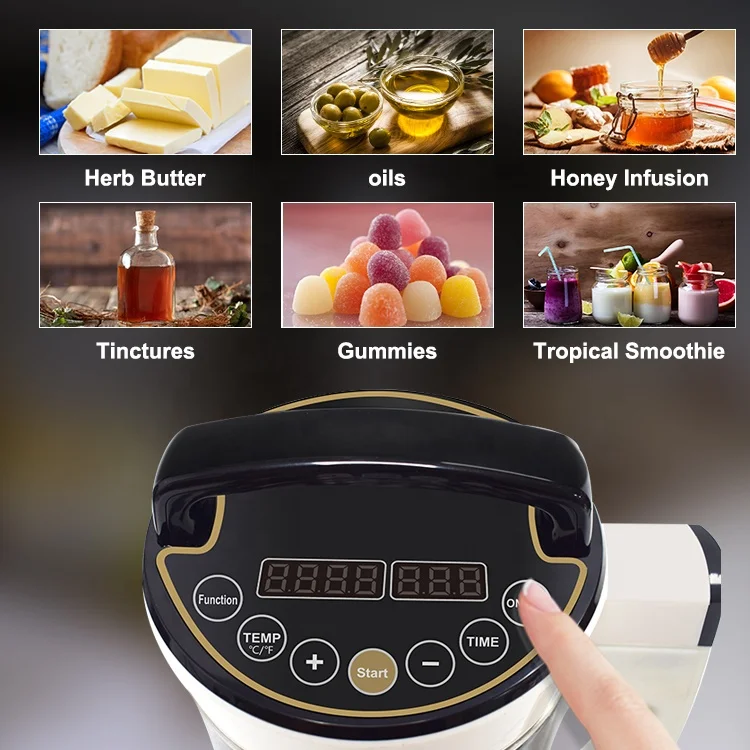 6 in 1 Butter Maker Infuser Decarboxylation Tincture Oil Temperature Adjustable Self Clean Plant Extraction 304 Stainless Steel