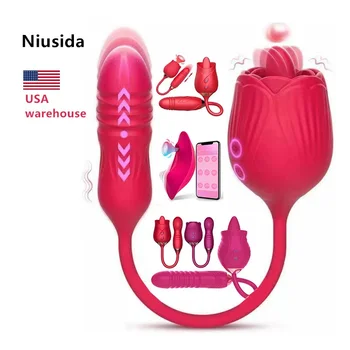 Niusida Niusida double headed rose toy rose vibrator for women vibrator sex toys for woman adult toys for women sex
