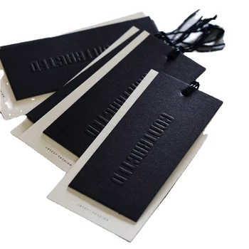 Customized Classy RFID Waterproof Hanging Barcode Free Design Logo Socks Price Tags Made Cardboard for Clothing Paper Hangtags