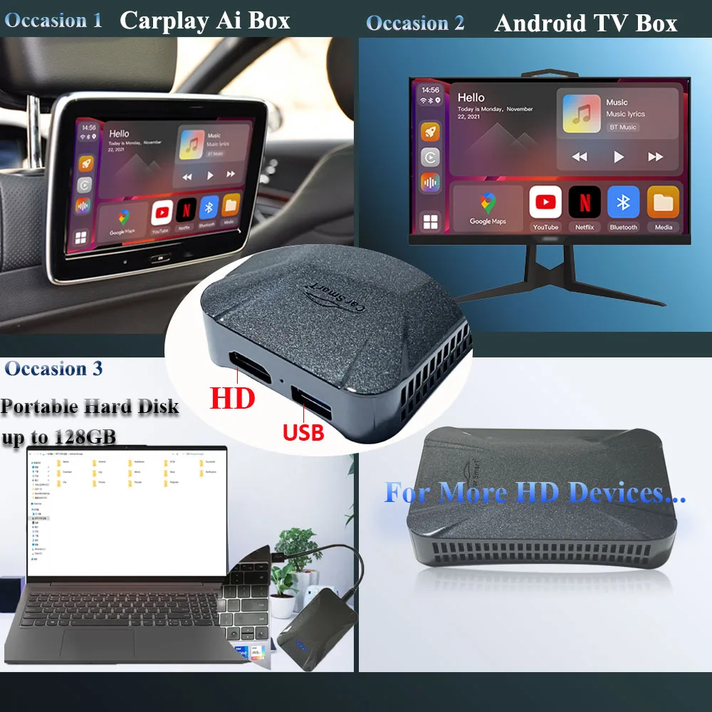 CP-308 Android 11 Carplay Ai Box For Volkswagen Cadillac With HD