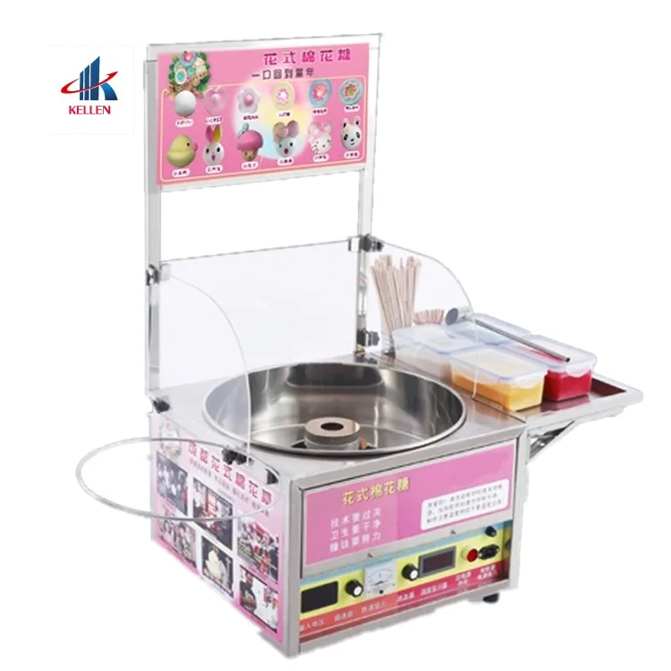 Vending Machine Production Bonbon Marshmallow Head Cotton Candy Gas Machine Full Automatic Cotton Candy Machine