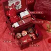 Confezione regalo a doppio strato in velluto rosso[B2Style]
