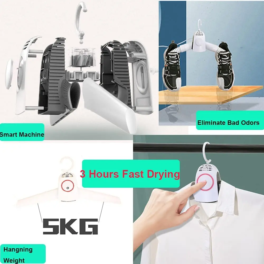 Electric Compact Clothes Dryers Foldable Shoes Portable Automatic