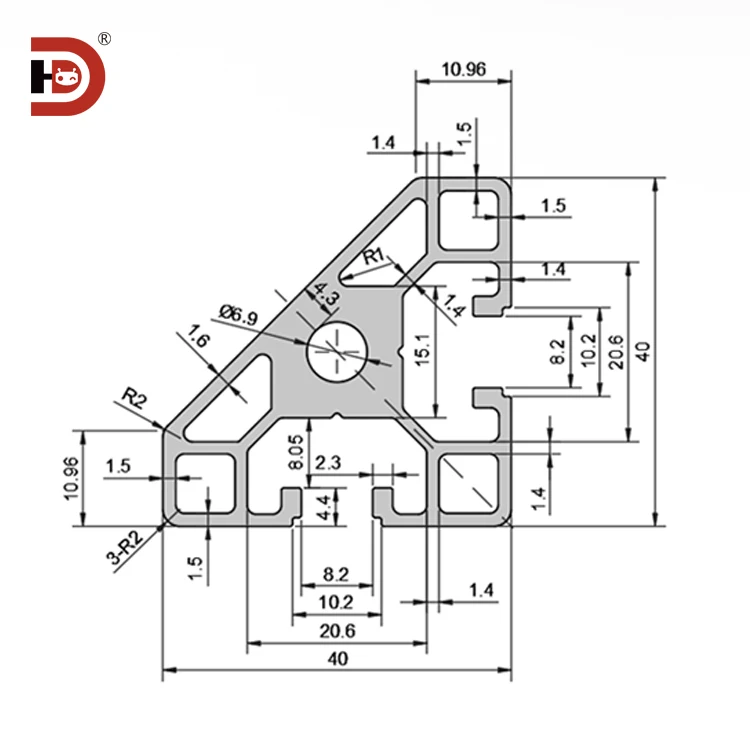 product 4040r inclined frame profile 4040x industrial aluminum profile frame customization manufacturer automation-3