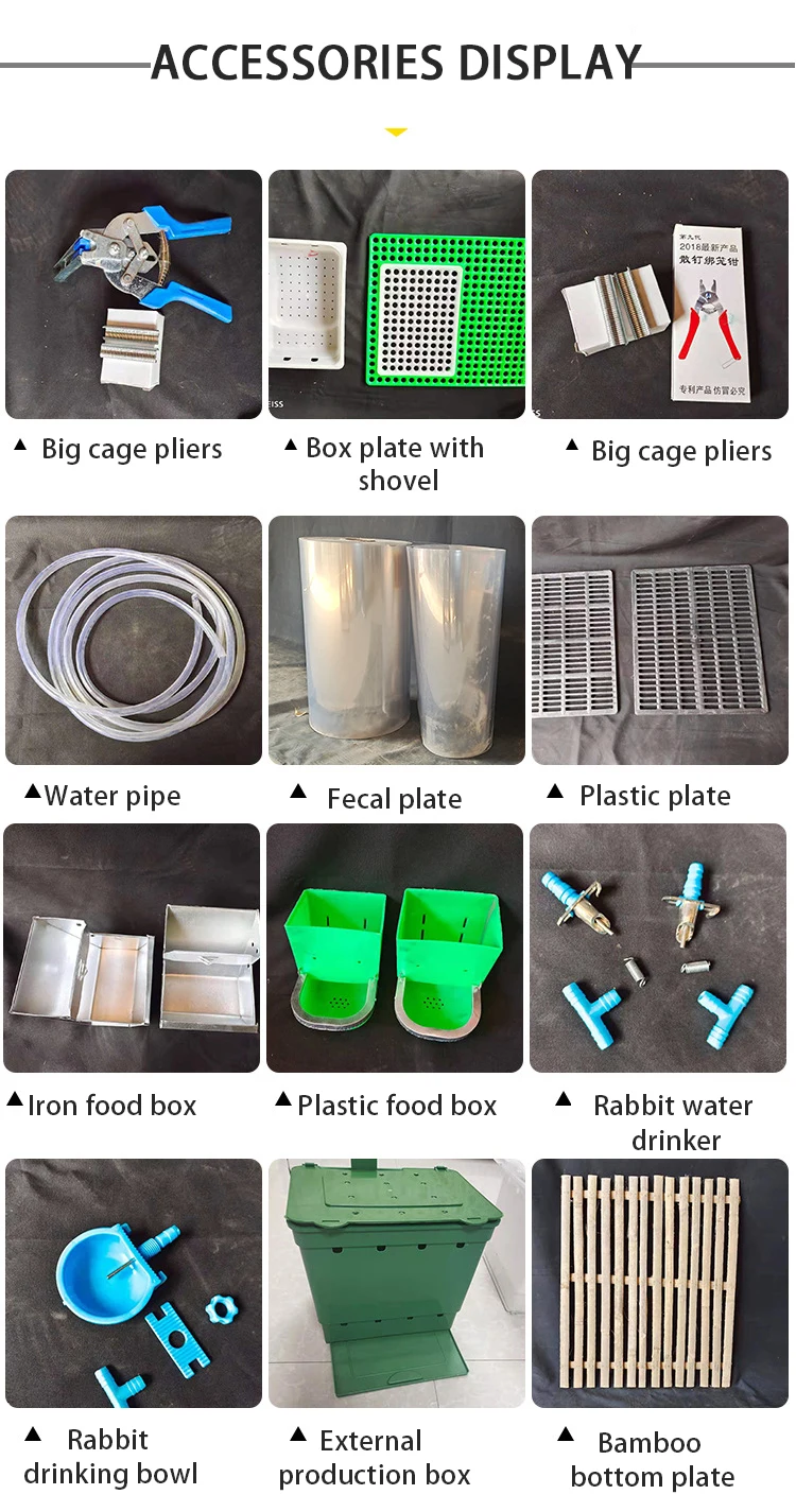 Indoor Metal Broiler Rabbit And Cages Rabbit Rate With Tray Mat Drinker