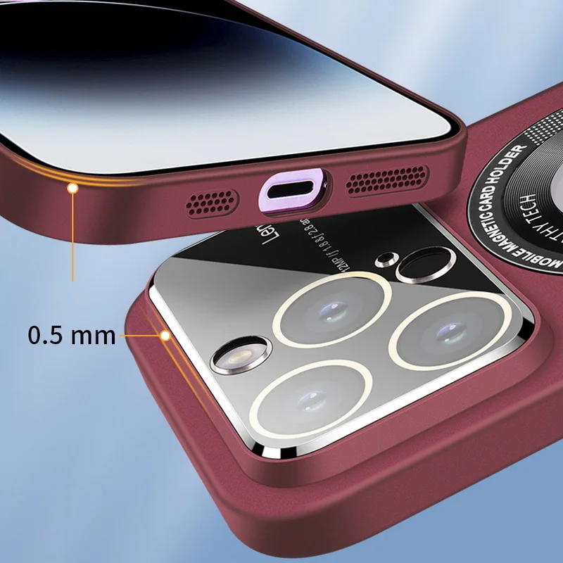 Housse mince magnétique pour PC OEM avec protecteur d'appareil photo pour iPhone 14 13 12 Pro Max Étui de téléphone portable à chargement mince sans fil