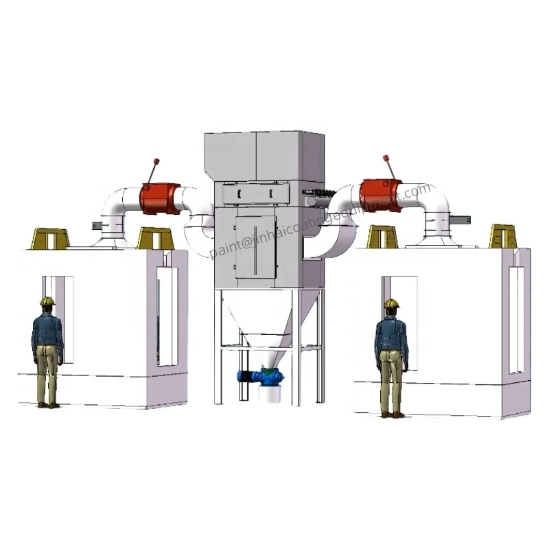 Automatic Multi-Cyclone Powder Spray Booth PLC Core Components Metal Equipment Coating Production Line Recycling Painting