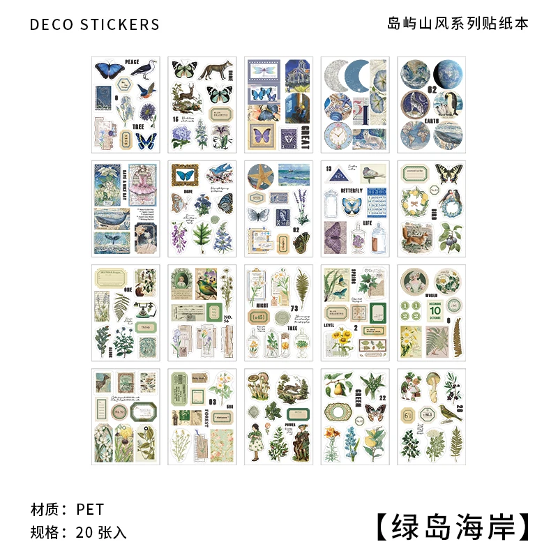 20Pcs/ Cute Diary Stickers Scrapbooking Sticker island mountain