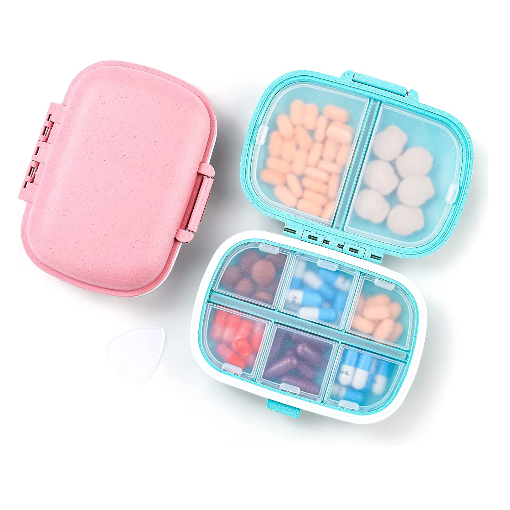 Metal Moisture Proof Weekly Pill Organizer, Stackable Aluminum Alloy BPA Free Travel Hiking 7 Day Pill Box
