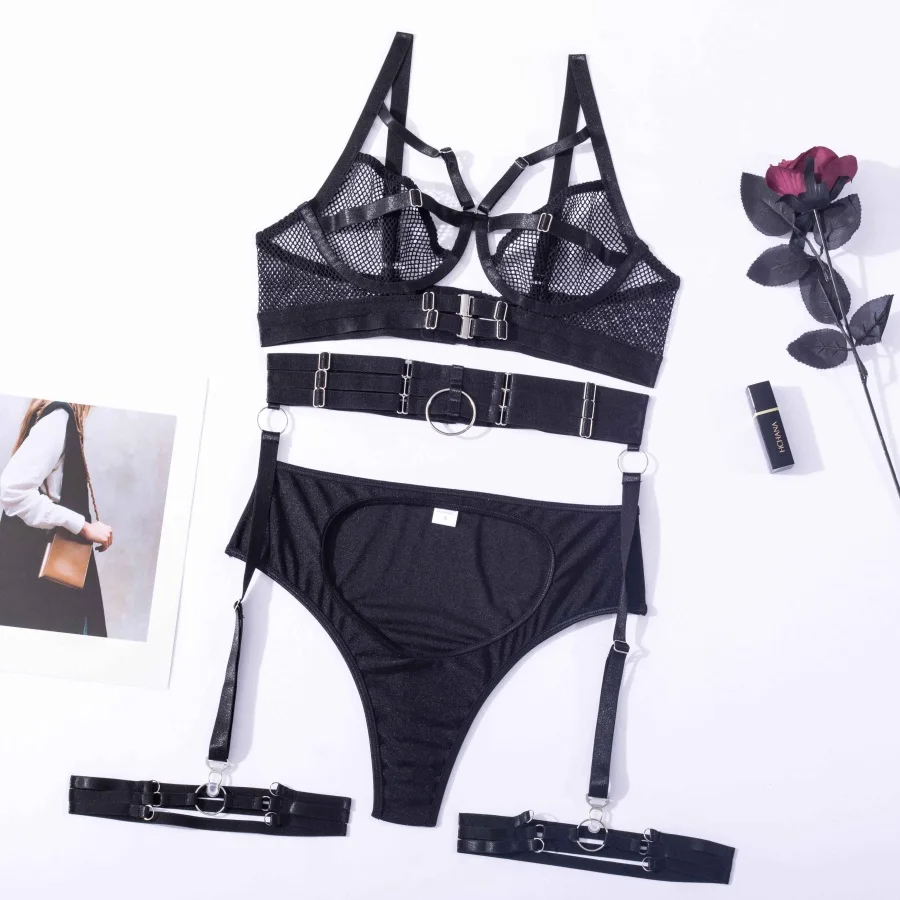 Erotic Lingerie 3 Piece Set Half Cup Alibaba