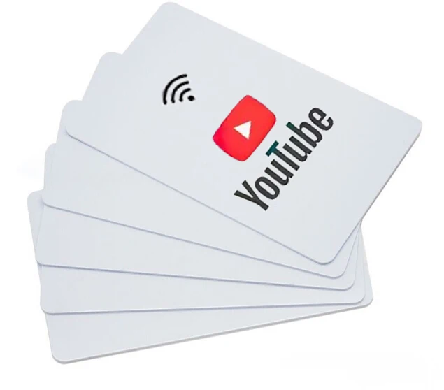 Customized NFC RFID Business Card Chip Social Media Business RFID Card TikTok Google Review YouTube Facebook PVC ID IC Card