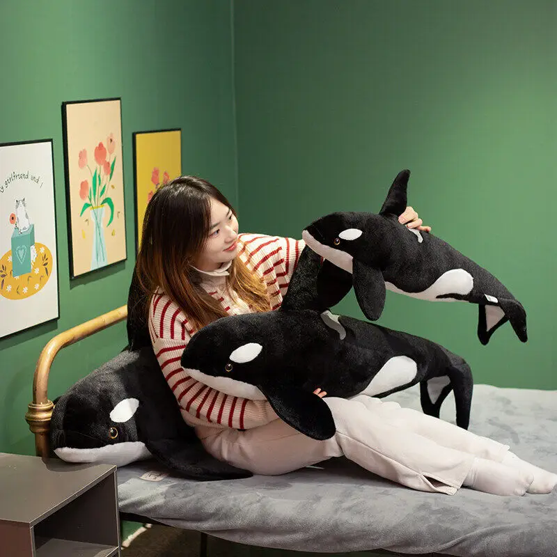 Simulation Orcinus Orca Plush Toys Marine Animals Throw Pillows