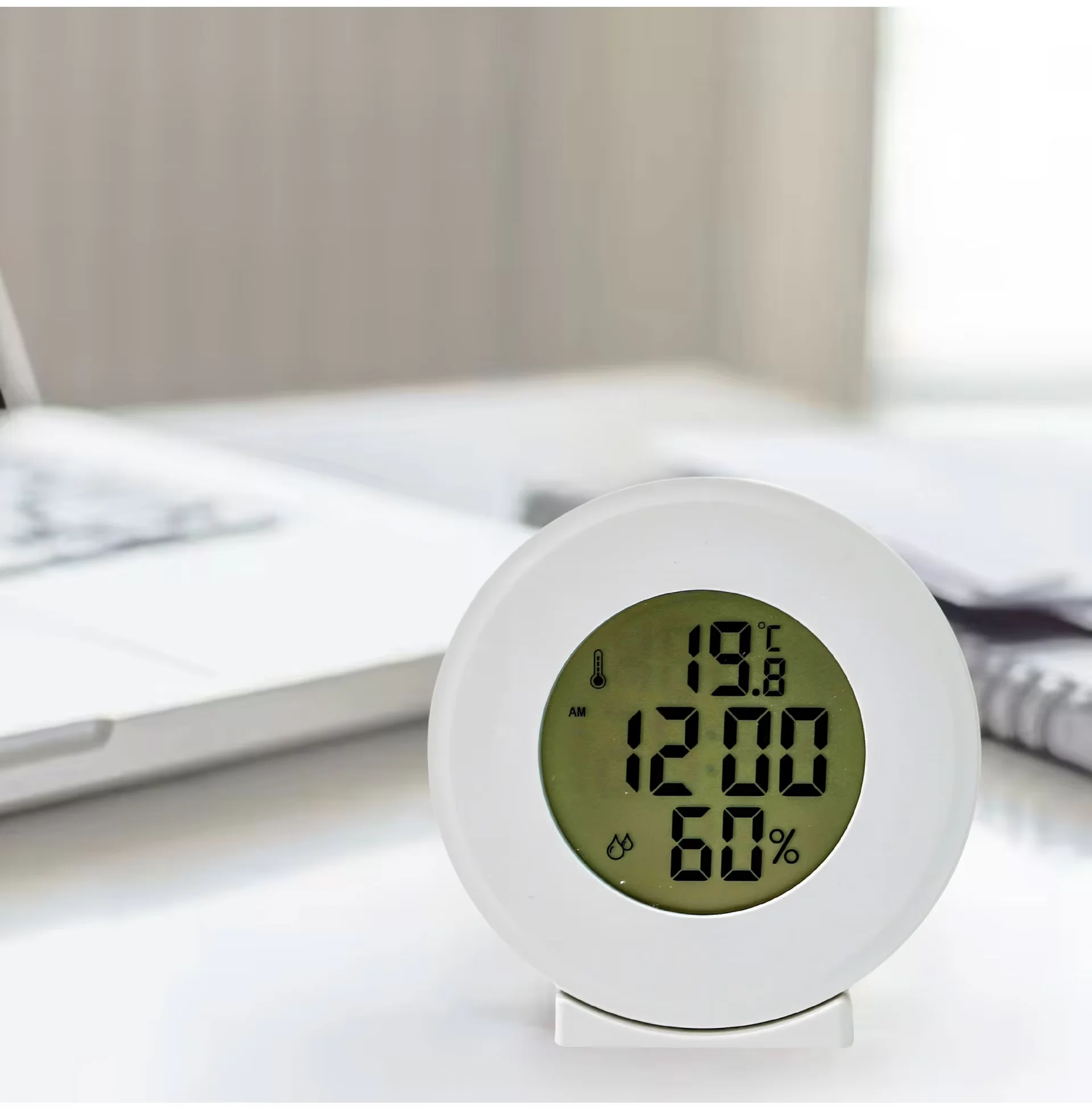 LOW MOQ LCD Digital Thermo-Hygrometer °C/°F Switch Household Thermometers Time Temperature Humidity Digital Thermometers