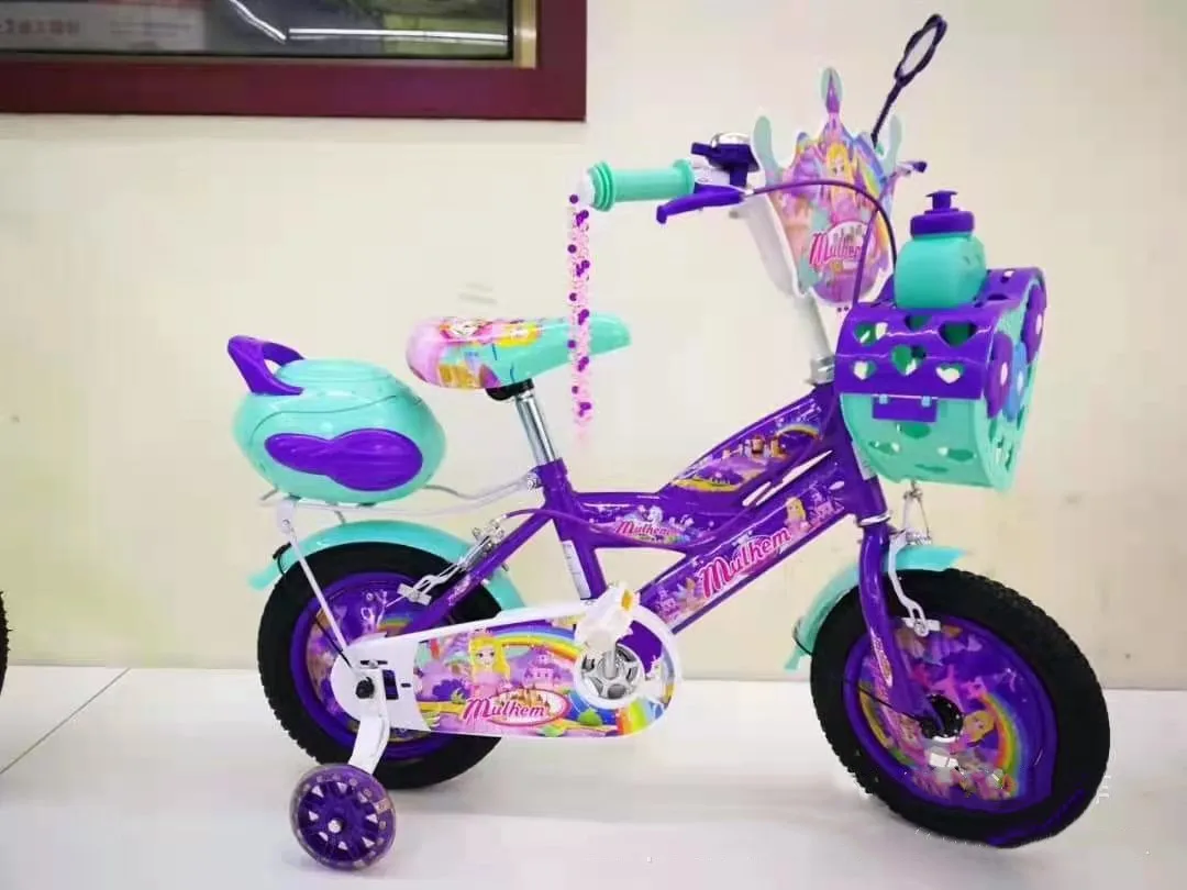 Bicicleta Para Niños De 14 Pulgadas - Con Ruedas De Apoyo, Cesta, Ajuste De Altura, Para 3 A 6 Años, Color Púrpura