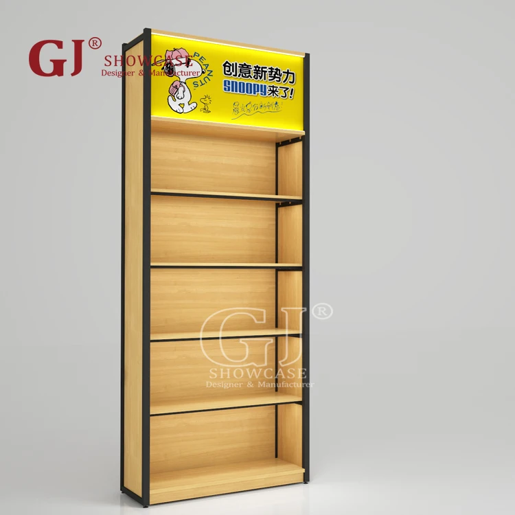 Luxury Retail Stationery Shop Design Wooden Bookshelf MDF Bookcase Display  Racks for Book Shop