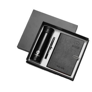Wholesale Custom Logo Journal Business Conference Set PU Leather Notebook with Insulated Water Bottle and Pen for Gift Use