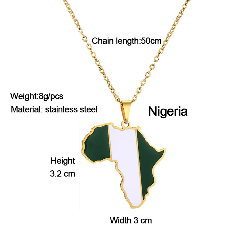 African Map Necklace