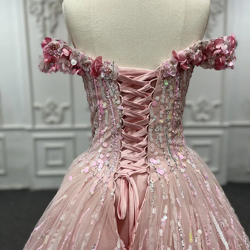 Jancember 9851 2025 Pink Sequins Simple Bridal Evening Gowns Dress for Women