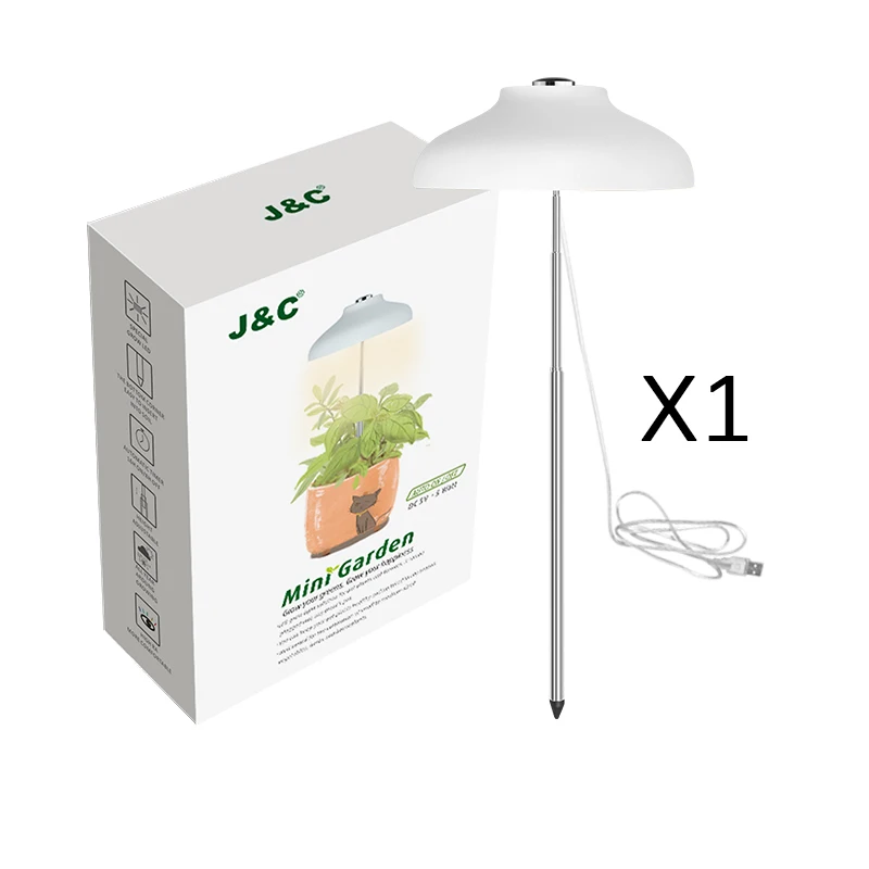 J&c Minigarden Charloe White Umbrella Grow Light Indoor Grow Light