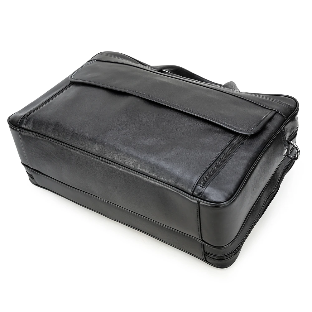 TIDING OEM ODM Custom Large Capacity Soft Top Grain Genuine Leather Briefcase
