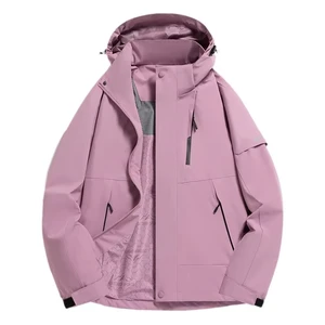 Russ Women's Spring And Autumn Hooded Coat Floral Pattern Long Mountaineering Loose Fit Washed Techniques