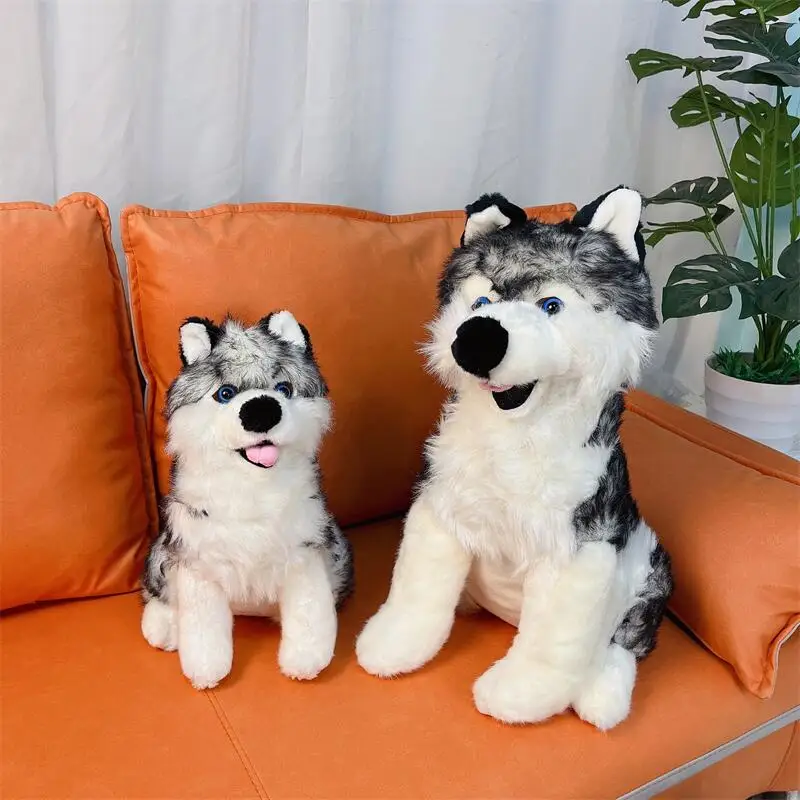 Realistic Grey Wolf Plush Stuffed Animal Toys for Kids