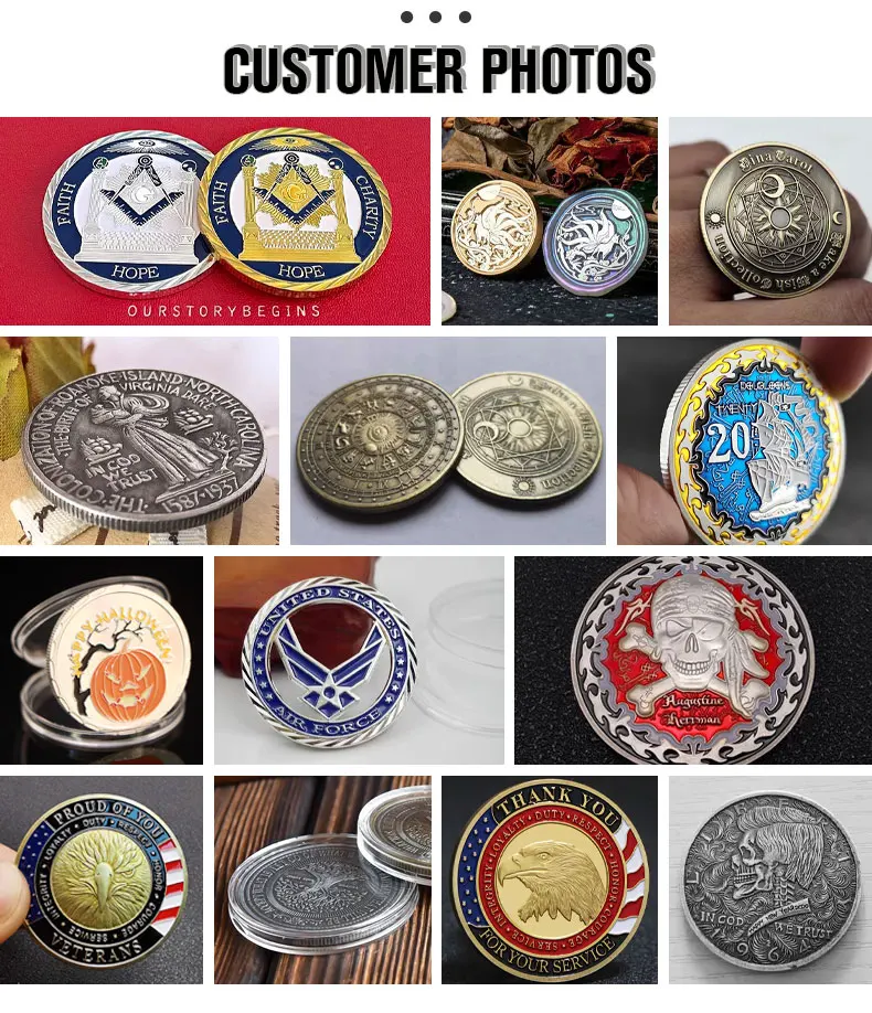 Factory Zinc Alloy Double Gold Silver Bronze Collectible Coins Logo 3d 