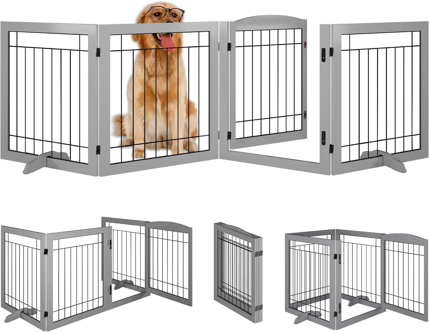 Temporary Big Dog Gate Temporary Indoor Pet Barrier Free Standing