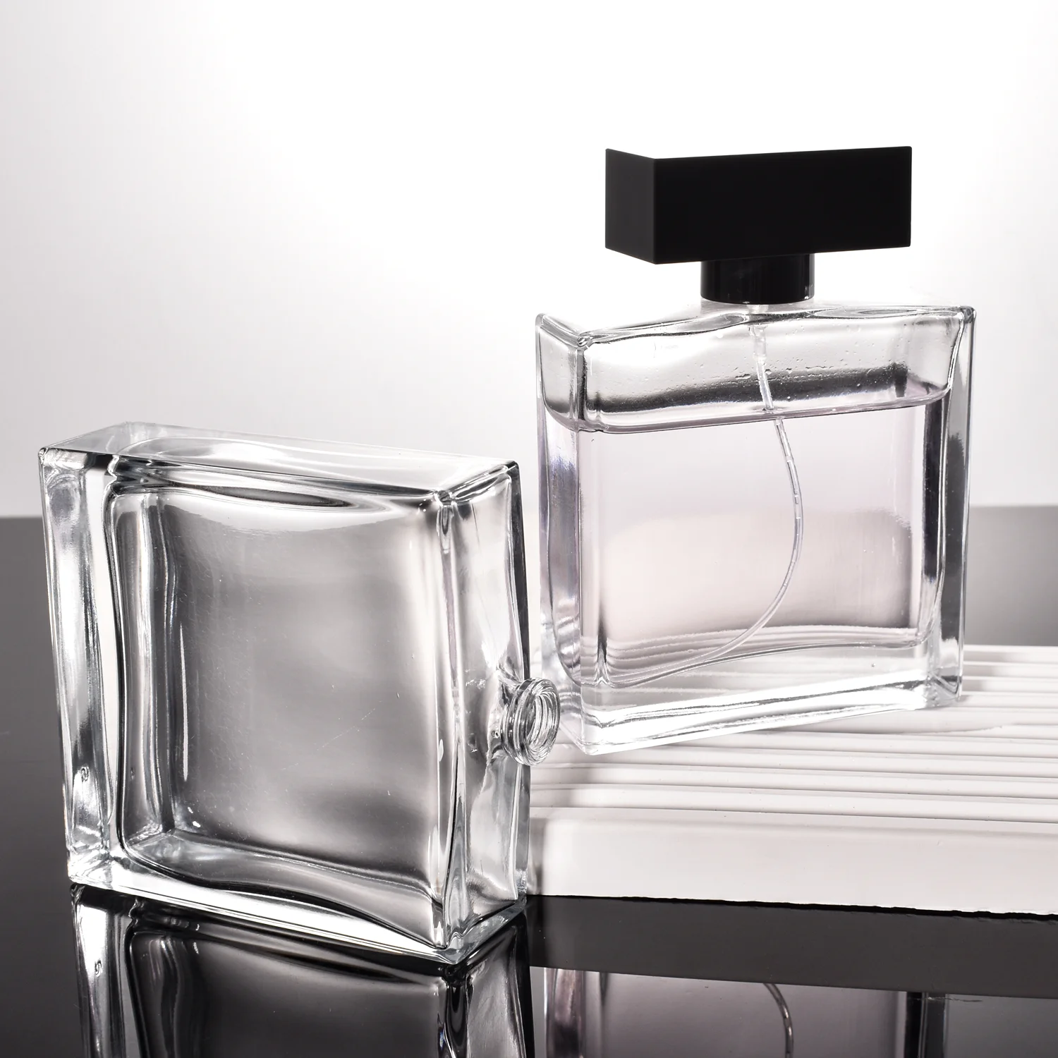 Cologne Square Perfume Custom Luxury Blue Square 50ml 100ml Clear