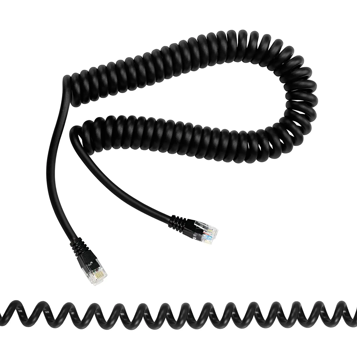 Handset Extension Spiral Core Rj12 Cord Telephone Cables Line Flat