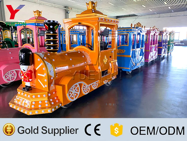 Outdoor Trackless Sightseeing Amusement Ride Crown Cartoon Garden Style ...