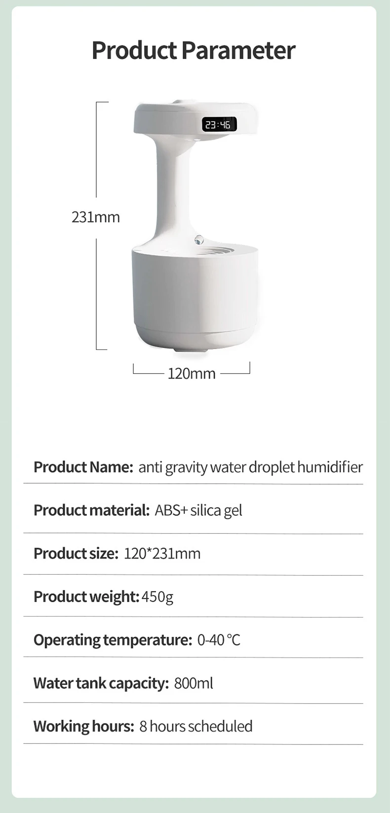 2023 Newest Arrival Anti-gravity Humidifier Energy Saving Portable ...