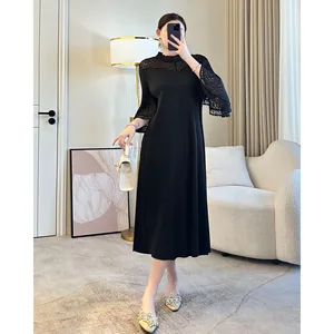 Miyake 2026 Spring Summer New Elegant Fashion Pleated Horn Sleeve Dress Chiffon Generation Hair Casual Autumn Pleated Skirt