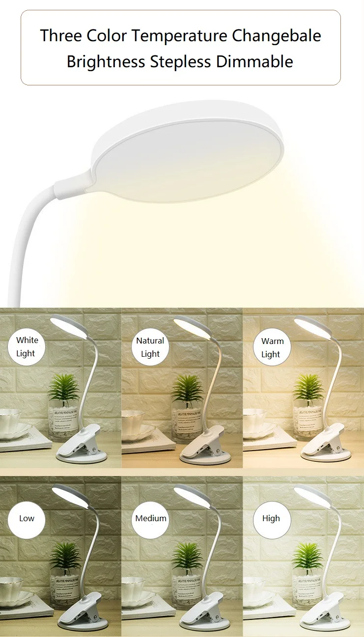 Factory Portable Folding Customized Study Light Table Lamp 360 Degree Adjustable for Reading Room Bedside Living Room Table Lamp