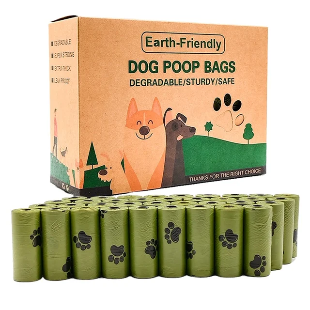 Cross-Border Biodegradable Pet Garbage Bag Fragrant Thickened Rolled Flat Poop Bag for Dogs Sustainable Plastic Material