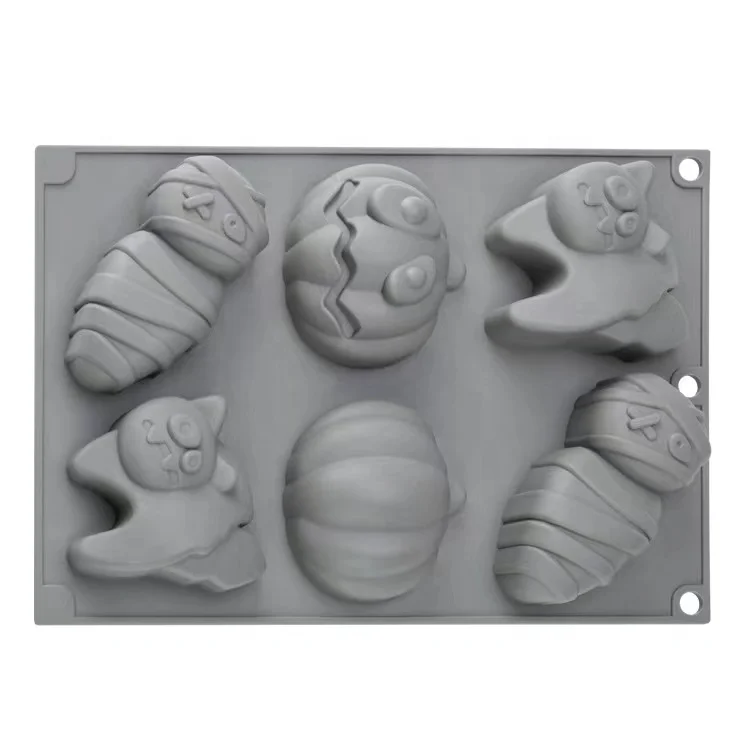 Stampo In Silicone AUOCATTAIL Per Halloween, Set Da 2, Forme Zucca, Fantasma E Pipistrello, Per Cioccolato, Sapone, Ghiaccio, Alimentare
