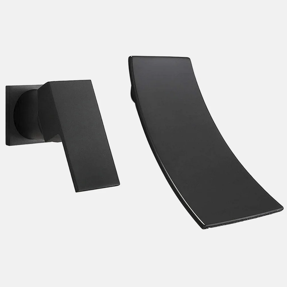In wall Wash Matte Black Wall Mounted Rainfall Shower Bath Tub Faucets Bathroom Faucet Tap