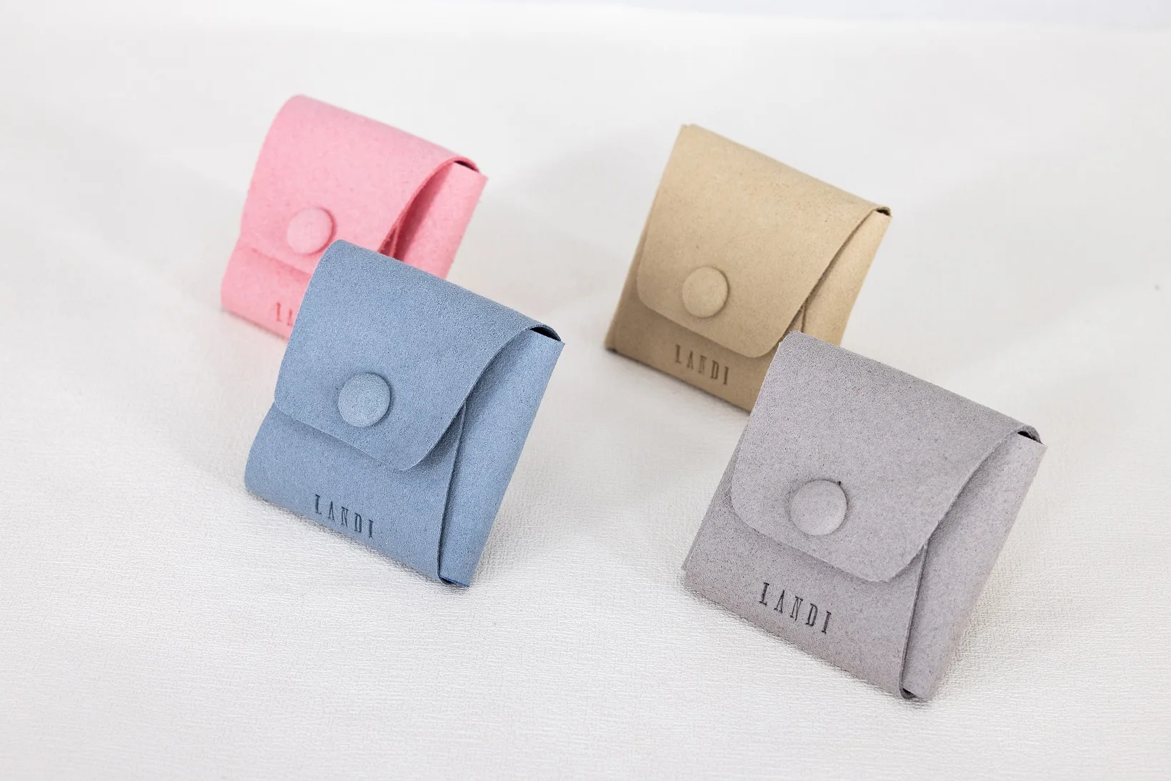 Fashion Design Mini Suede Leather Jewellery Pouch Bag Necklace Bracelet