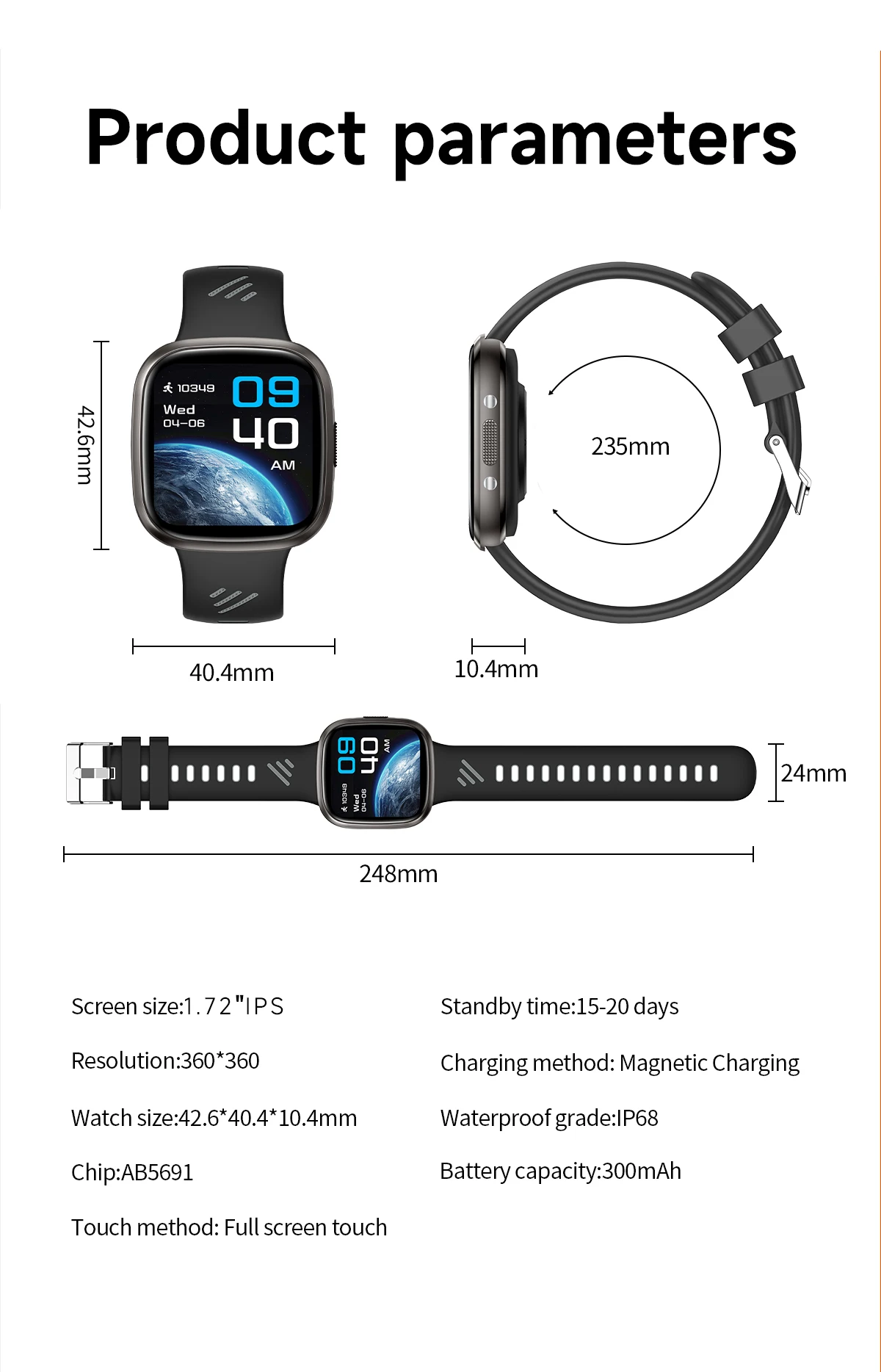 product waterproof heart rate sleep fitness smart watch for men women bt call message tracker sports modes compatible ios watch case-9