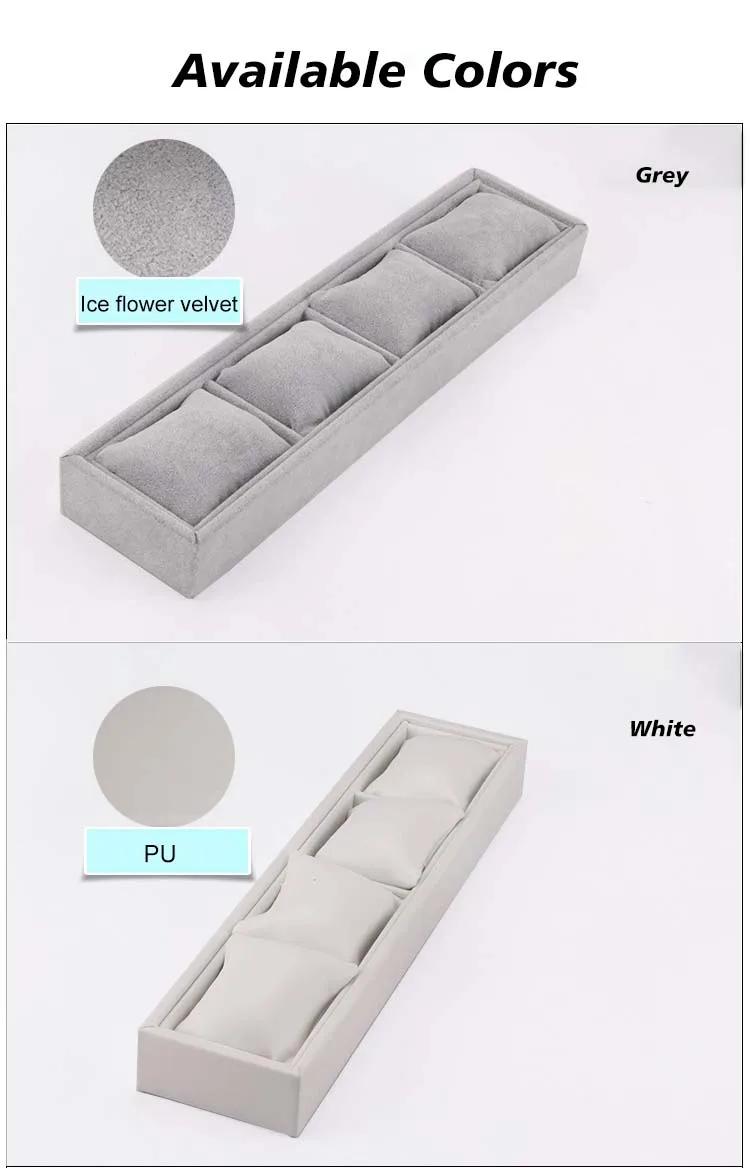 Modern White Leather Watch Storage Display Box Rectangle Multifunction Design