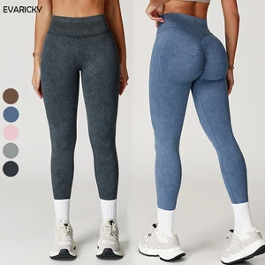 Women's Solid Active Wear Fitness Sports Seamless High Waist Leggings Tummy Control Scrunch Butt Four-Way Stretch Breathable Gym