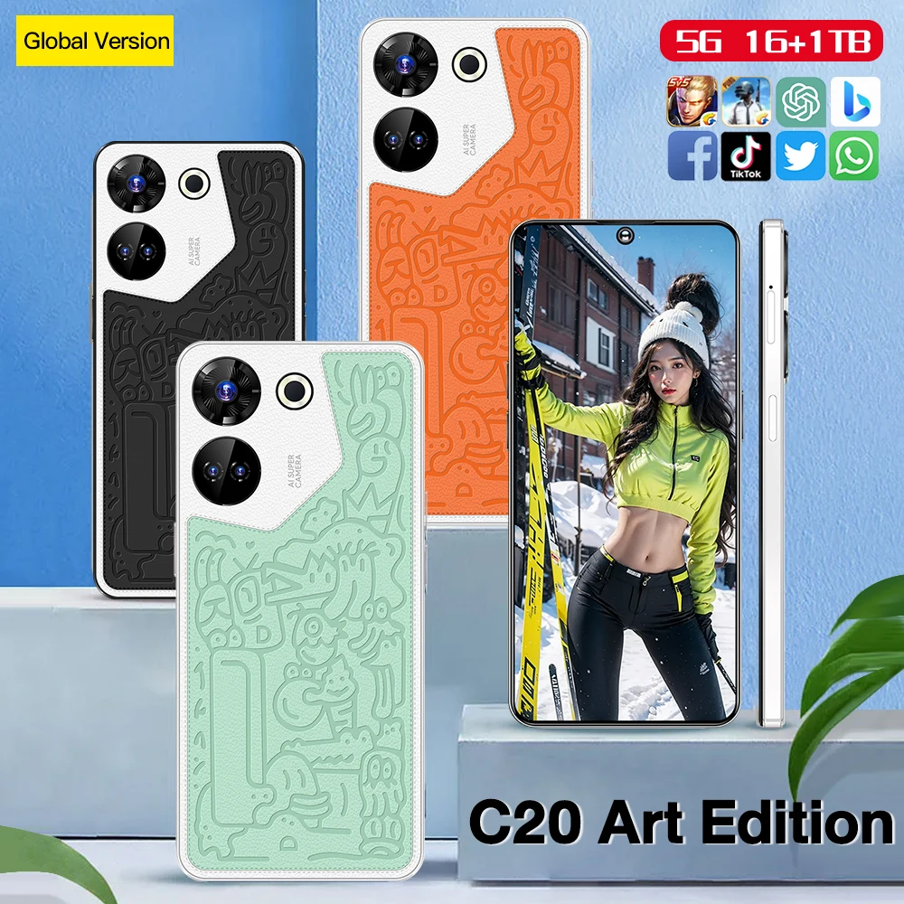 Tecno Comon 20 Face Recognition Genuine Phone 2 Sim Card Global Version Unlocked Mobile Phones