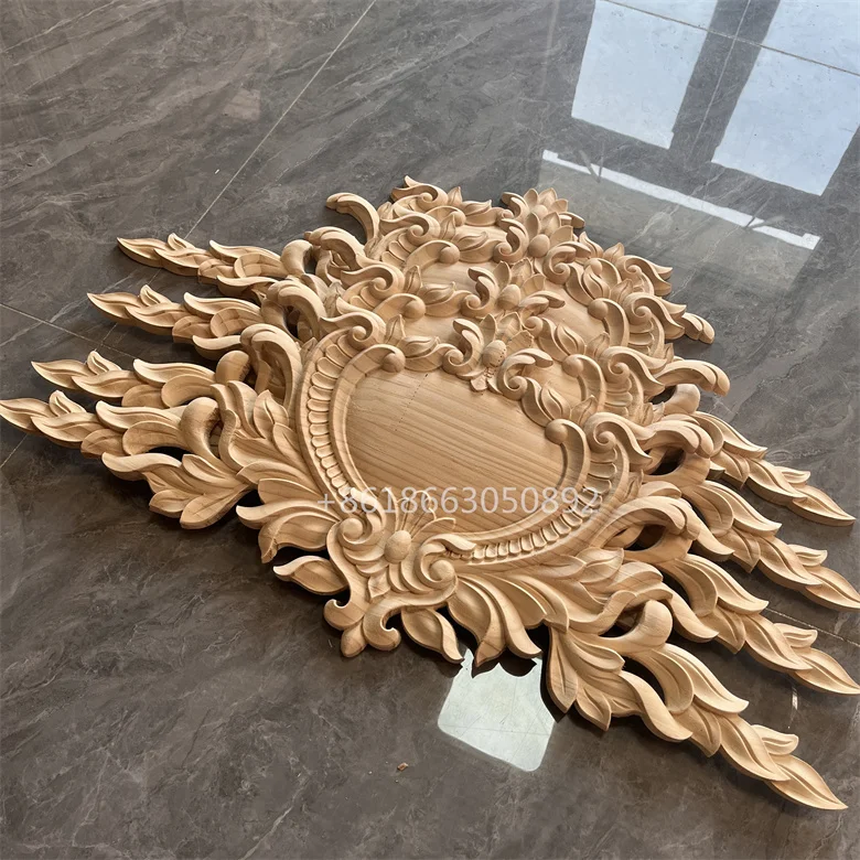 Ручная резная резьба с ЧПУ, резьба по дереву, угловая розетка, аппликация, накладки