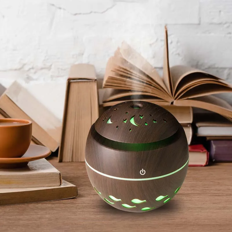 Factory Direct Sale 300ml air Humidifier Aroma Diffuser Essential Oil Ultrasonic Humidifiers Wood Grain LED Lights humidificador