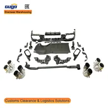 GUGO 2021-on W206 C-Class Rear Diffuser Exhaust Tips Upgrade New Condition Front Bumper for 2024 C43 Model Auto Body